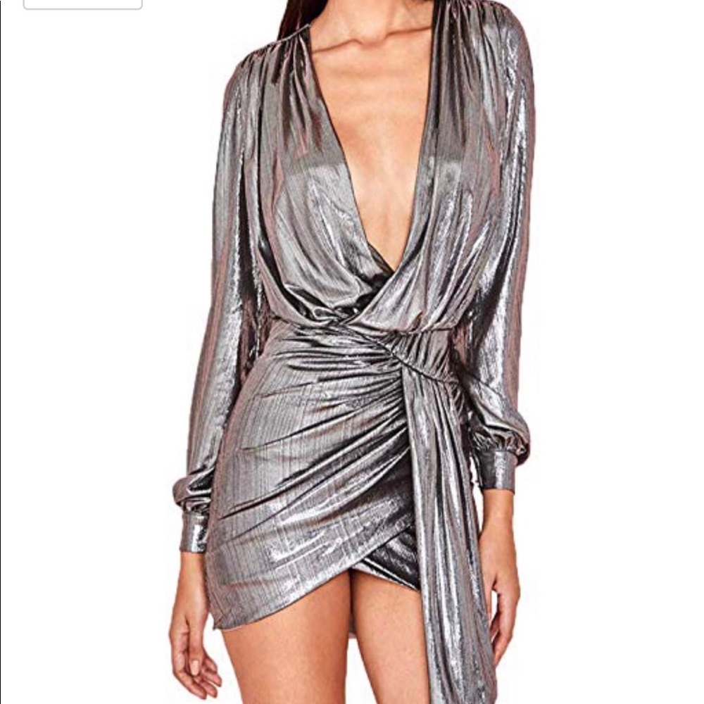 Pewter draped dress